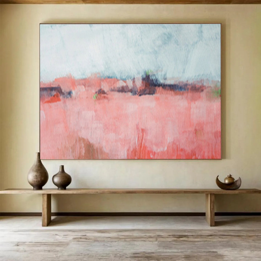 “Coral Fields” - Abstract Landscape Painting On Canvas DKS416