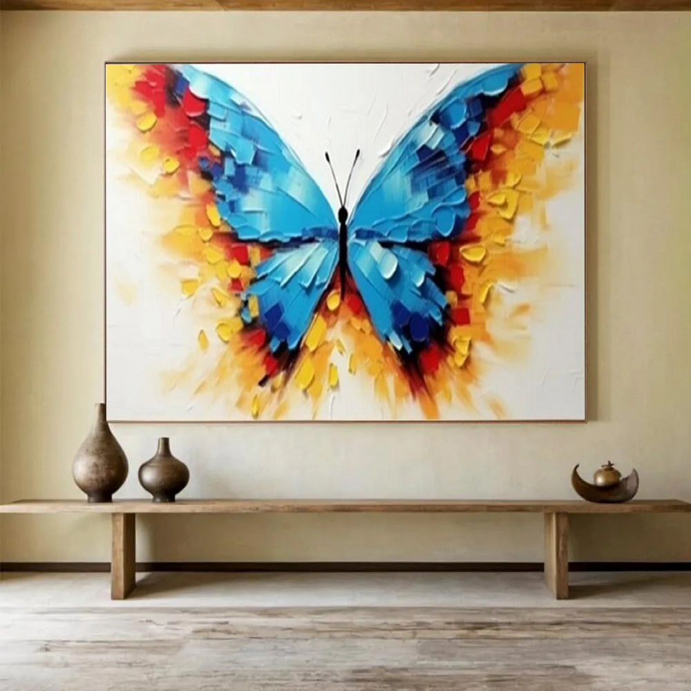“Vibrant Textured Butterfly” - Impasto Oil Painting on Canvas PT1507