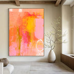 “Peach - Orange Abstract Forms” - Abstract Painting On Canvas PT2003