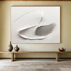 “White - Gray Sculpted Forms” - Textured Oil Painting on Canvas DKS912