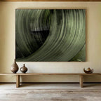 “Dark Green Swirling Abstract” - Expressive Abstract Painting On Canvas PT123