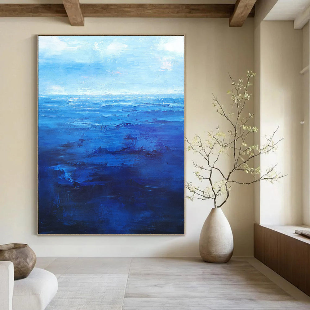 “Deep Blue Sea Abstraction” - Expressive Ocean Painting On Canvas DS345
