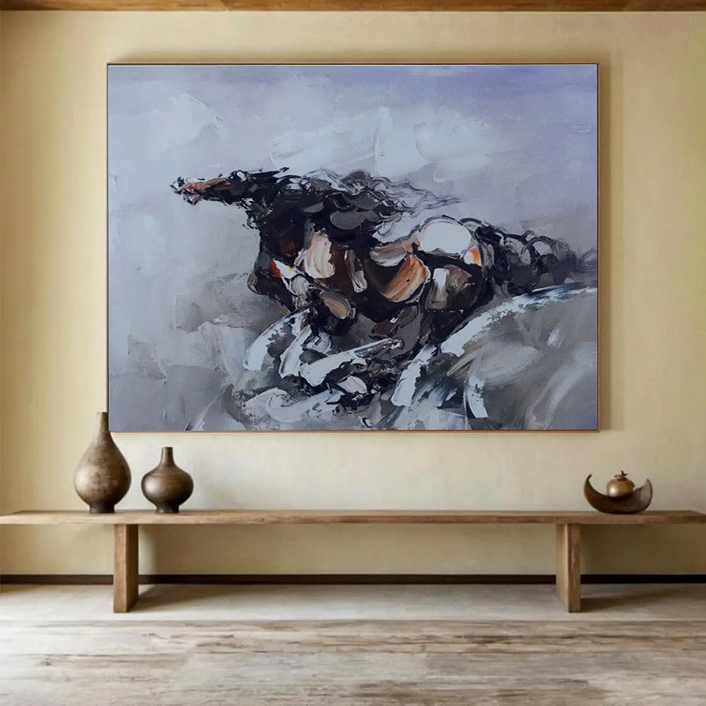 “Grey - Brown Galloping Energy” Painting On Canvas DKS306
