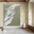 “Textured Beach Wave Scene” - Impasto Landscape Painting On Canvas PT1200