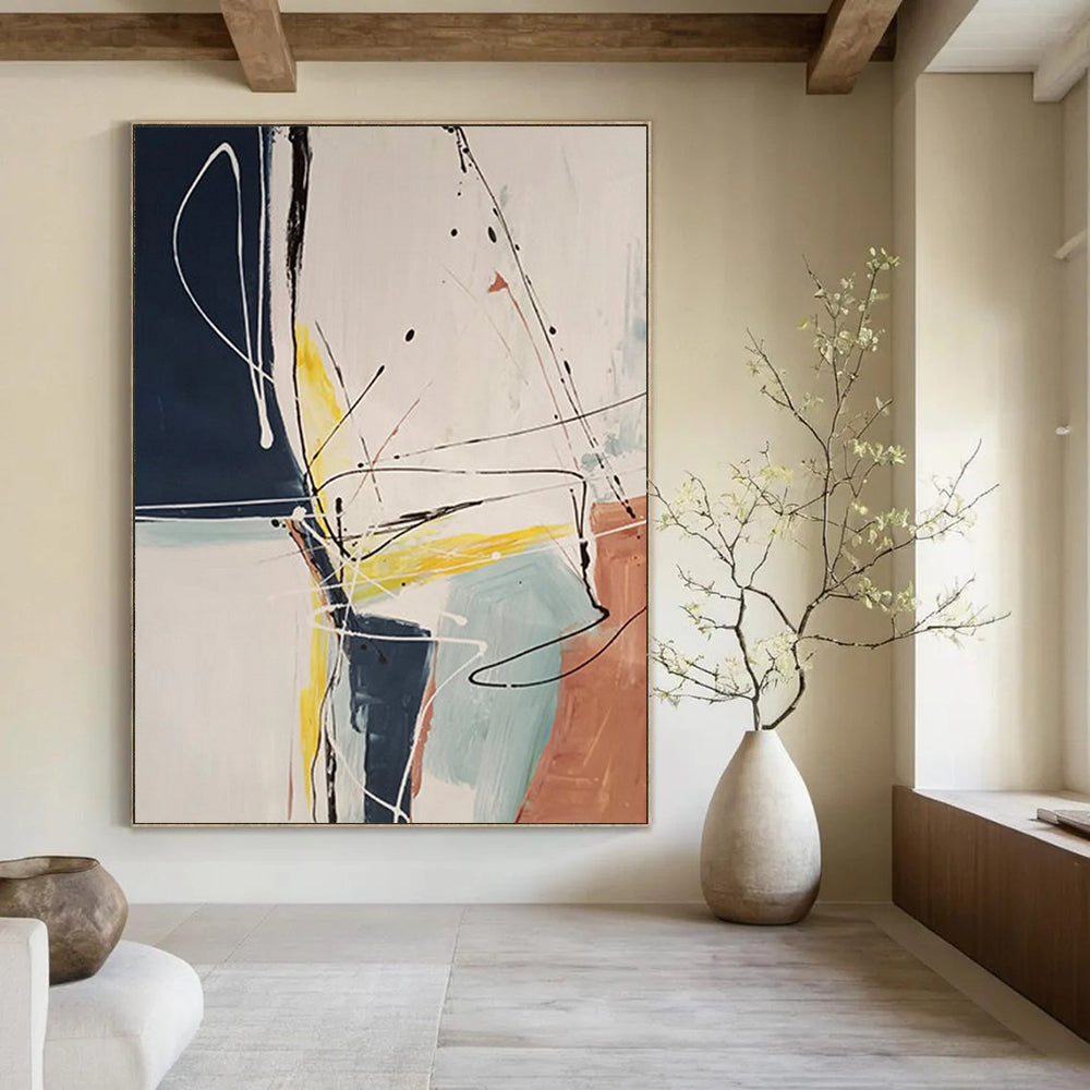 “Minimalist Line Abstraction” - Minimalist Abstract Painting On Canvas DS037