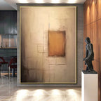 “Beige - Brown Minimalist Squares” - Beige, Brown Abstract Painting On Canvas PS0535
