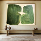 “Green Organic Abstract Forms” - Organic Abstract Painting, Perfect for Garden Room & Yoga Studio DKS620