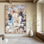 “Neutral - Toned Textured Abstract” - Abstract Expressionist Painting On Canvas PT1303