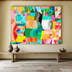 Colorful Geometric Abstract Painting On Canvas DKS065