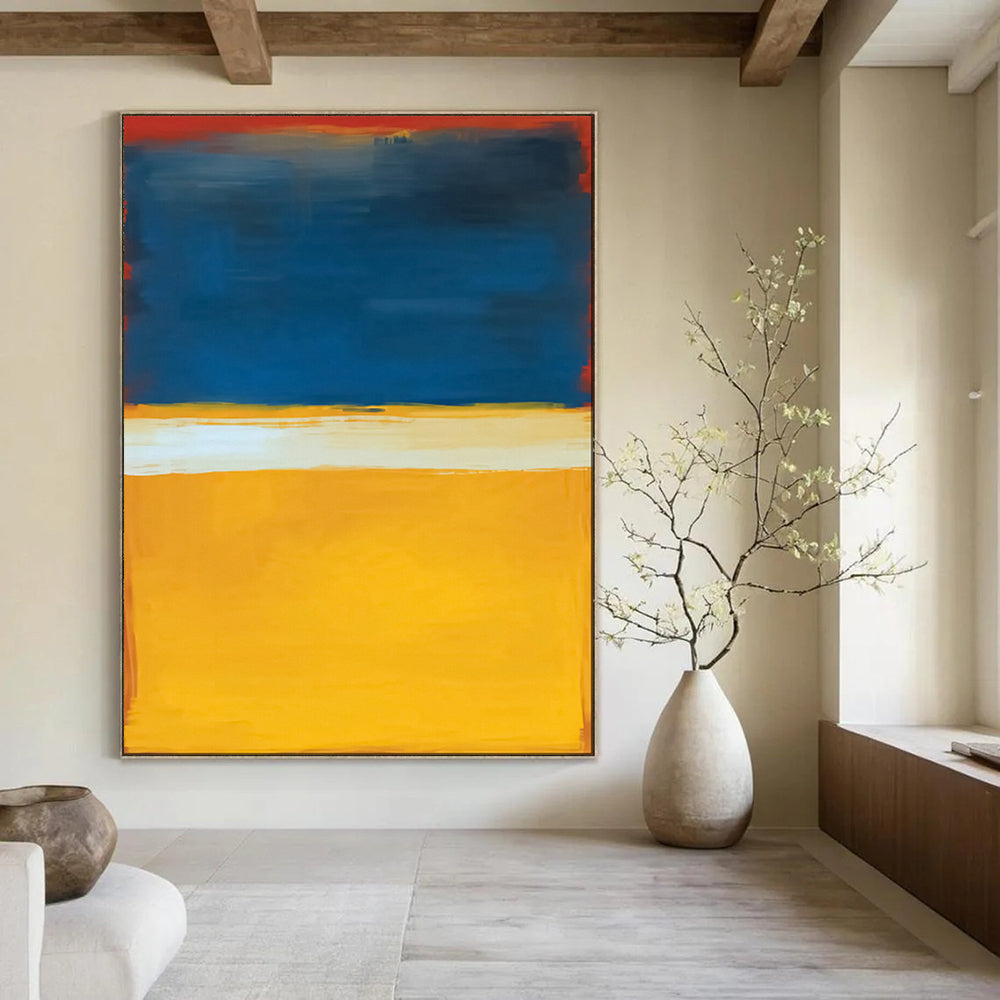 “Red - Blue - Yellow Color - Blocked Abstract” - Color - Field Painting On Canvas PT1945