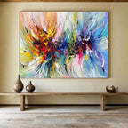 “Colorful Swirling Florals” - Abstract Expressionist - Painting On Canvas PT1776