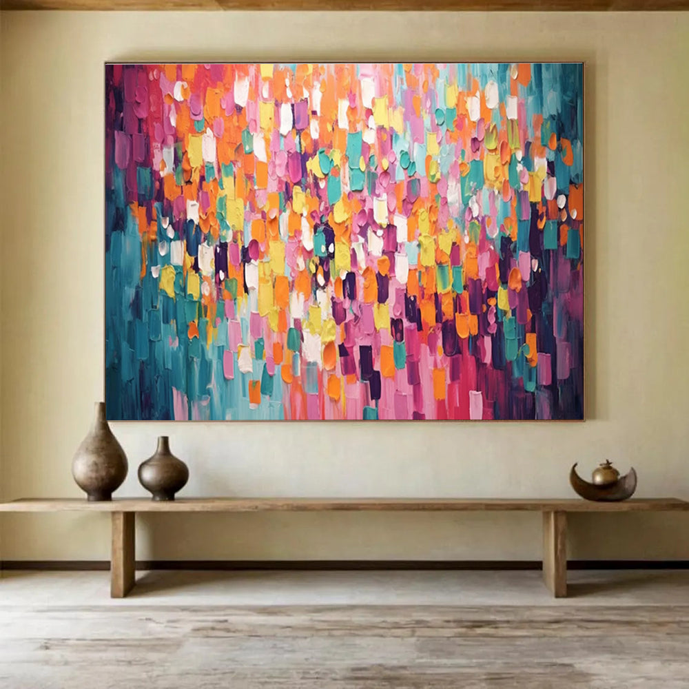 “Colorful Abstract Cubes” - Abstract Oil Painting On Canvas DKS868