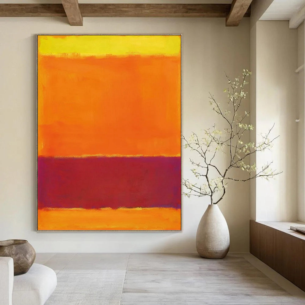 “Yellow - Orange - Purple Color Blocks” - Color - Field, Vibrant - Styled Painting On Canvas PT1607