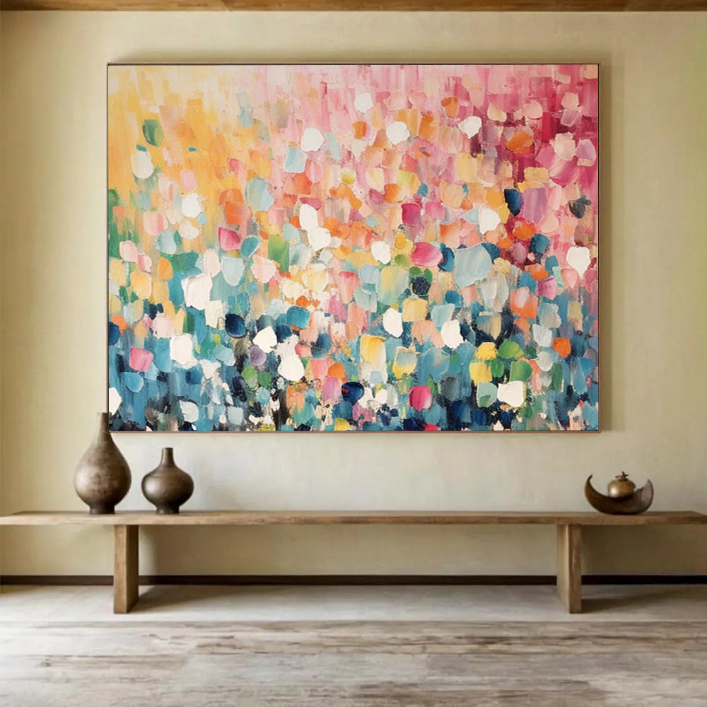 “Colorful Dot - Pattern Abstract” - Vibrant Abstract Painting On Canvas PT161