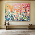 “Colorful Dot - Pattern Abstract” - Vibrant Abstract Painting On Canvas PT161