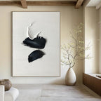 “Black and White Strokes” - Abstract, Bold - Textured Painting On Canvas PT1666