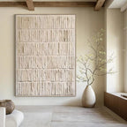 “White Textured Rhythm” - Minimalist Abstract Painting On Canvas PT2359