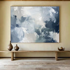 “Blue - Grey Abstract Clouds” Abstract Painting On Canvas DKS237