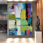 Vibrant Color Blocks, "Urban Symphony" – Contemporary Abstract Painting On Canvas PS0896
