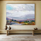 “Colorful Impressionistic Landscape” - Vivid Valley Painting On Canvas DKS442