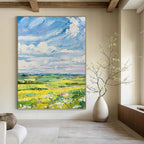 “Vibrant Countryside View” - Impressionistic Landscape Painting On Canvas PT1050
