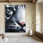 “Expressive Tiger Face” Painting On Canvas PT1454