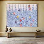 Butterflies in Blue: Whimsical & Colorful Painting for Children’s Bedroom & Garden - Themed Restaurant DKS659