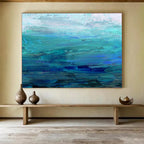 “Blue Ocean Abstract” - Calming Seascape Painting On Canvas DKS392