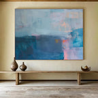 “Cool Blue Abstraction” - Subtle Abstract Painting On Canvas DKS485