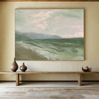 “Soft Green Seaside Abstract” - Seaside Abstract Painting, Fits Sunroom & Relaxation Area DKS604