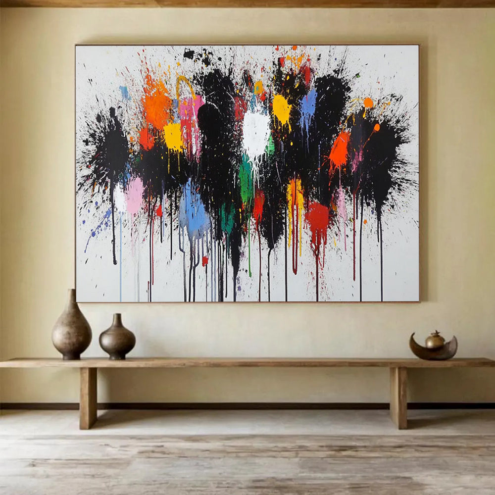 “Color - Splash Abstract” - Action - Painting - Style Art On Canvas PT193