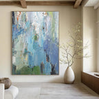 “Blue - Green Abstract Layers” - Textured Abstract Painting On Canvas PT2273