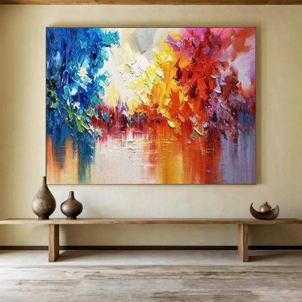 “Colorful Abstract Trees” - Vibrant Landscape Painting On Canvas PT186