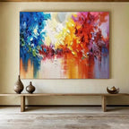 “Colorful Abstract Trees” - Vibrant Landscape Painting On Canvas PT186