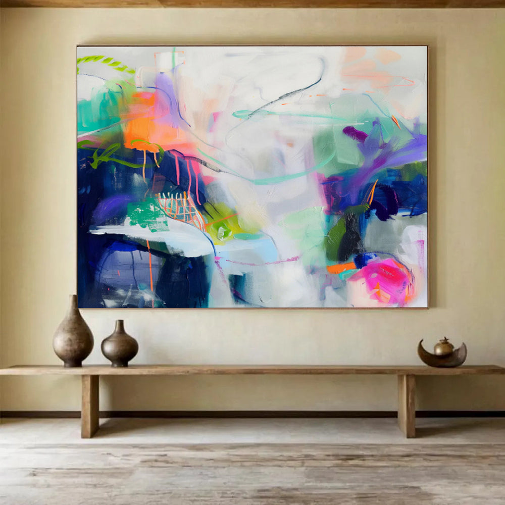 “Intricate Color Web” - Complex Abstract Painting On Canvas DKS496