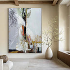 “Mixed - Media Abstract Layers” - Mixed - Media Abstract Painting On Canvas DS043