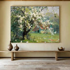 “Spring Blossom Farm” - Impressionistic Rural Painting On Canvas PT215