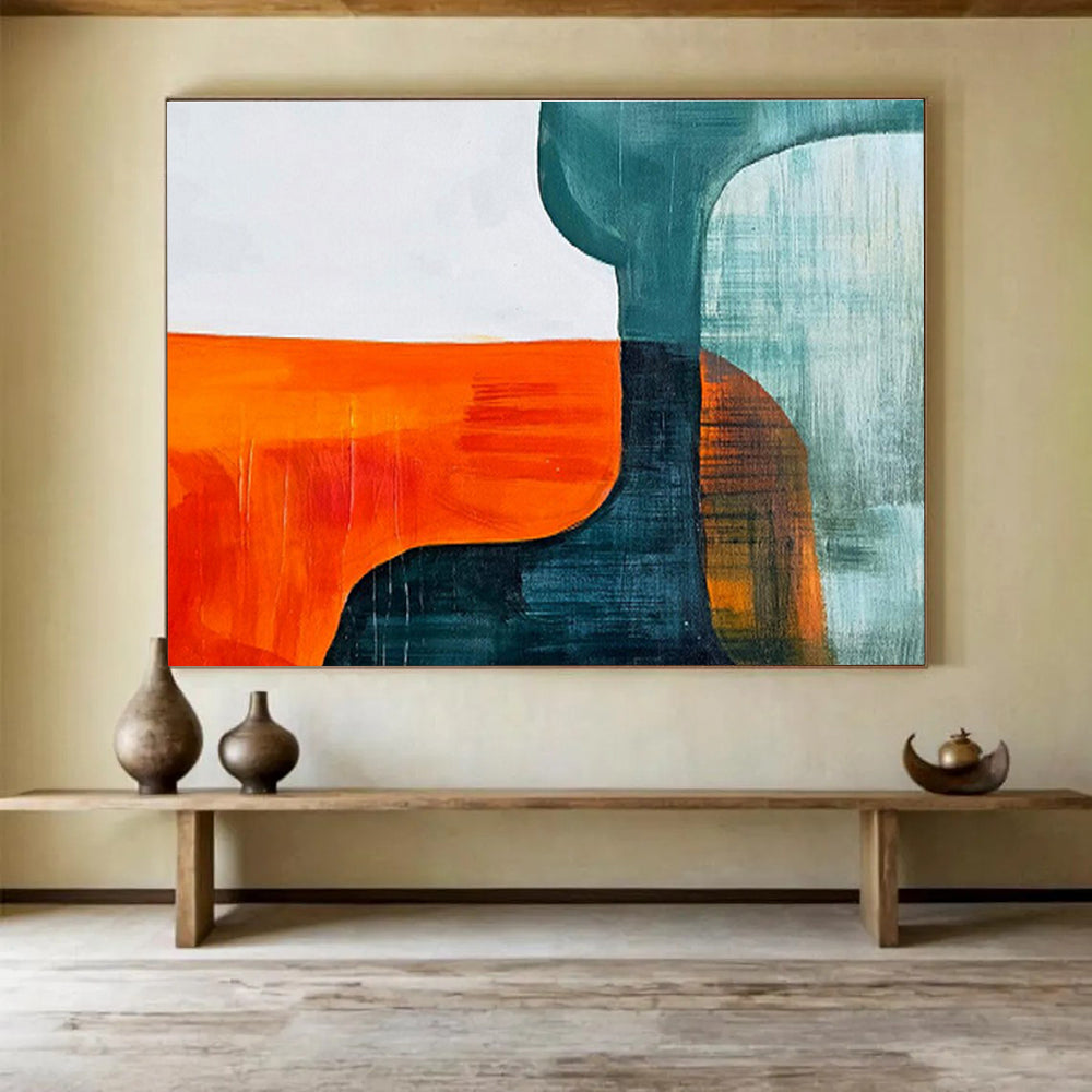 “Blue and White Abstract Seaside” Abstract Painting On Canvas DKS265