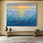 “Colorful Sea Sunset” - Impressionistic Oil Painting On Canvas DKS855