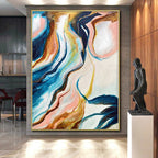“Colorful Flowing Abstract” - Abstract Impasto Painting On Canvas PS0033