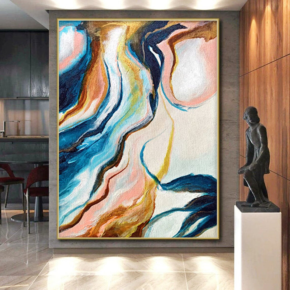 “Colorful Flowing Abstract” - Abstract Impasto Painting On Canvas PS0033