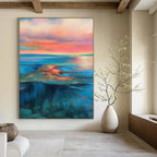 Colorful Sunset Sea Impressionistic Landscape Painting On Canvas DS051