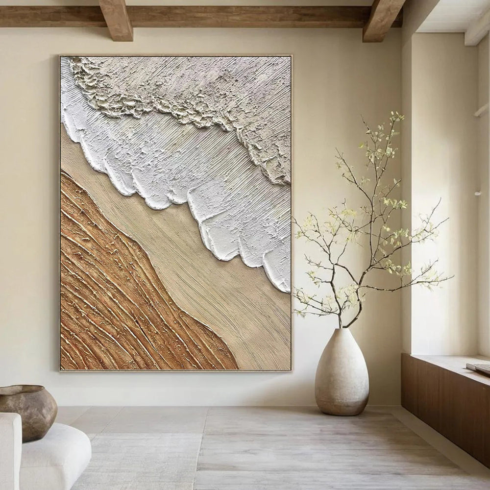 “Earth - Tone Textured Layers” - Minimalist Abstract Painting On Canvas PT1026