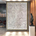 “Grey - White Abstract Web - like Texture” - Minimalist Abstract Painting On Canvas PS0306