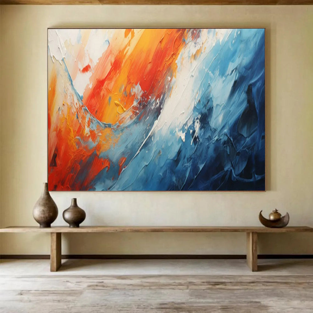 “Vibrant Waves & Clashing Hues” - Abstract Seaside - Painting On Canvas PT1704