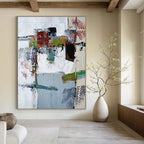 “Colorful Dotted Abstraction” - Abstract Expressionist Painting On Canvas DS042