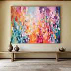 “Colorful Abstract Cubes” - Abstract Oil Painting On Canvas DKS860
