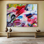 “Vibrant Color Chaos” Abstract Painting On Canvas DKS297