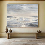 “Monochromatic Seascape” - Monochromatic Landscape Painting, Suitable for Modern Coastal Home & Art - Loving Office DKS630