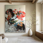 “Chinese Warrior on Horseback” - Oriental, Heroic - Themed Painting On Canvas PT1589